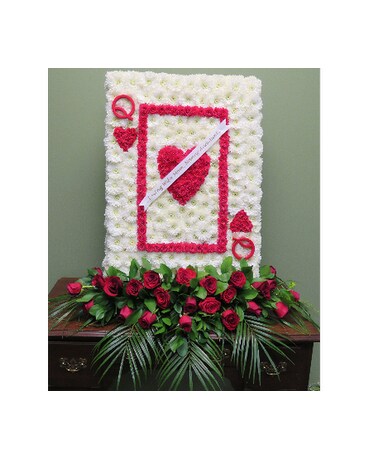 CASKET COVER QUEEN OF HEARTS
